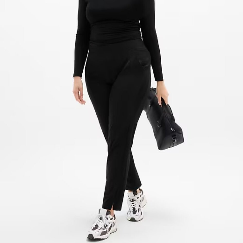NEW sz 18 Black Athleta Brooklyn Mid Rise Ankle Pants Featherweight Stretch